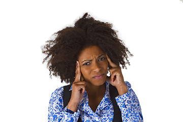 Image showing African american woman feels sick 