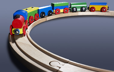 Image showing colorful wooden toy train