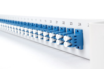 Image showing Fiber optic distribution frame with SC adapters