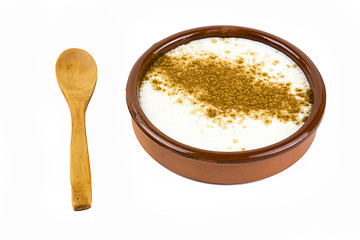 Image showing Rice pudding in a ceramic bowl