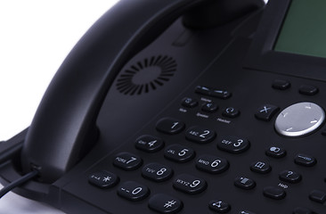 Image showing dark detail of modern telephone