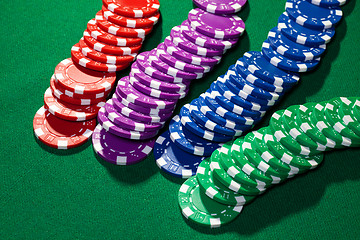 Image showing Colorful poker chips