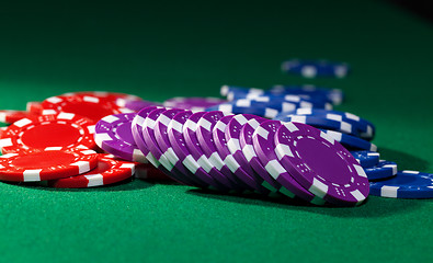 Image showing Colorful poker chips