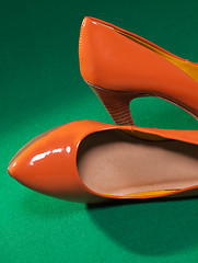 Image showing Female orange shoes