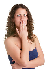 Image showing Shocked Woman Covering her Mouth