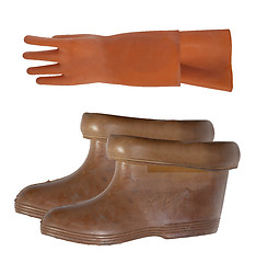 Image showing Insulating gloves and boots dielectric  