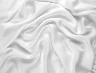 Image showing Smooth elegant white silk can use as background