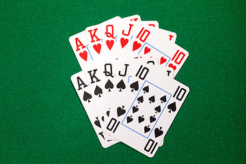 Image showing Poker cards with royal flush combination