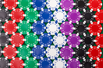 Image showing Colorful poker chips