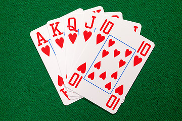 Image showing Poker cards with royal flush combination
