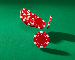 Image showing Red poker chips