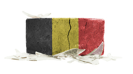 Image showing Brick with broken glass, violence concept