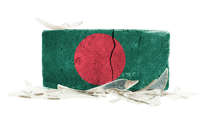 Image showing Brick with broken glass, violence concept