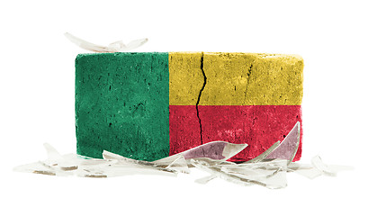 Image showing Brick with broken glass, violence concept