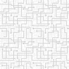 Image showing Seamless pattern - electronic circuit scheme. Gray texture.