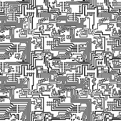 Image showing Circuit board seamless technological pattern