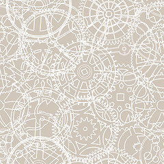 Image showing Seamless pattern of silhouettes of gears