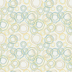 Image showing Vintage color curved circles pattern - seamless background