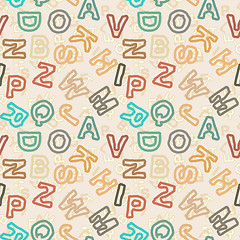 Image showing Letters in vintage style - educational school pattern