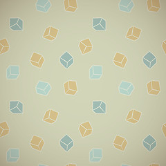 Image showing Abstract background - color cubes in vintage style