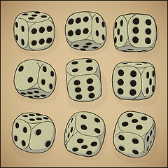 Image showing Vintage style set - dices