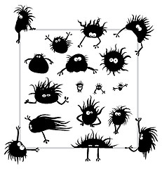 Image showing Group of funny creatures similar to microbes