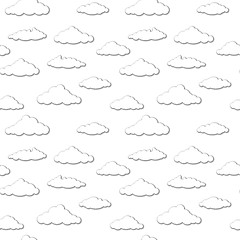 Image showing Clouds. Black and white seamless background.