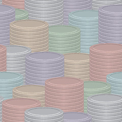 Image showing Infographics background - color coins stack