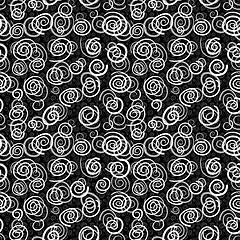 Image showing Spirals on black background - seamless pattern