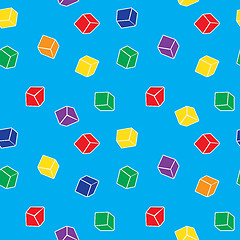 Image showing Abstract seamless pattern - colorful cubes