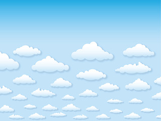 Image showing Illustration sky with clouds in cartoon style