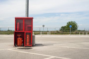 Image showing Fire extinguishers and equipment