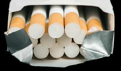 Image showing Box of cigarettes close up