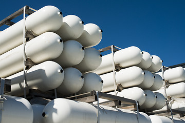 Image showing White industrial butan bottles