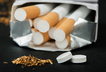 Image showing Box of cigarettes close up