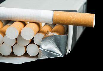 Image showing Box of cigarettes close up