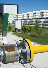 Image showing White industrial butan bottles