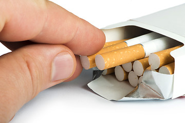 Image showing Box of cigarettes close up