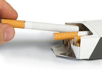 Image showing Box of cigarettes close up