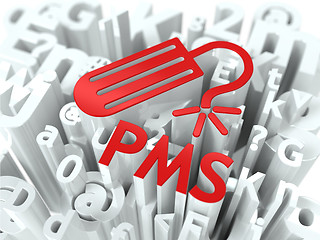 Image showing Red PMS (premenstrual  syndrome) Background.