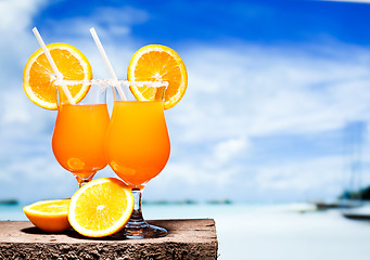 Image showing Two bocals of Tequila Sunrise cocktail