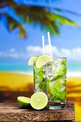 Image showing two glasses of Mojito cocktail