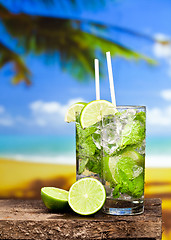 Image showing two glasses of Mojito cocktail