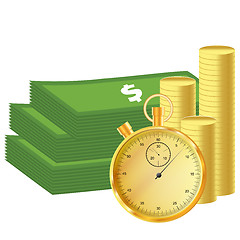 Image showing Money and stopwatch