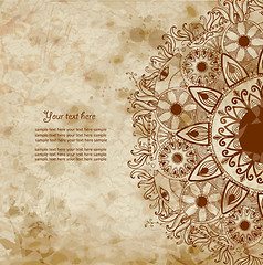 Image showing Vintage invitation card on grunge background