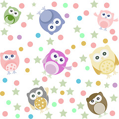 Image showing Background with many cute owl