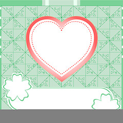 Image showing Graffiti love heart. Wedding green background