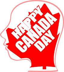 Image showing human head in canada flag - happy canada day