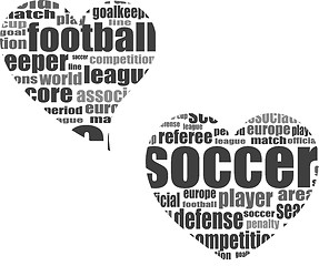 Image showing Football word cloud concept in heart shape