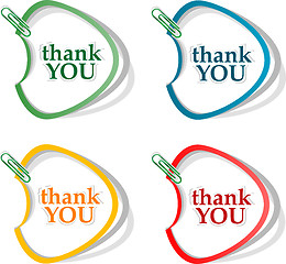 Image showing Thank you - grateful bubbles, stickers set